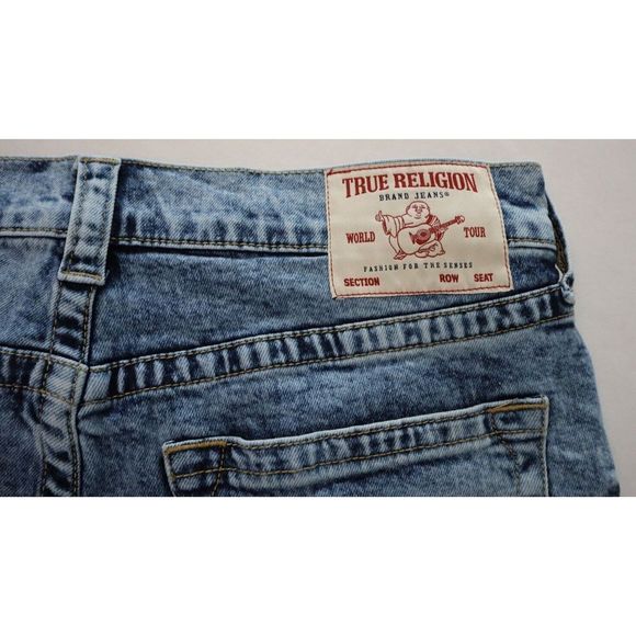 True Religion Men's Sz 33 Blue Ricky Relaxed Straight Leg Denim Shorts - Picture 5 of 7
